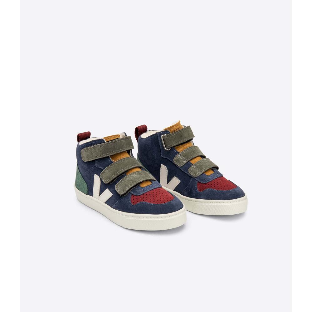 Veja V-10 MID FURED SUEDE Topanky Detske Modre | SK 760UZG